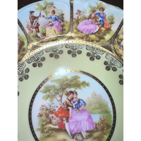 MIDCENTURY FRAGONARD LOVE STORY ALT WIEN STAMPED 5 PIECE PLATE SET 1945-1952 - Picture 6 of 13